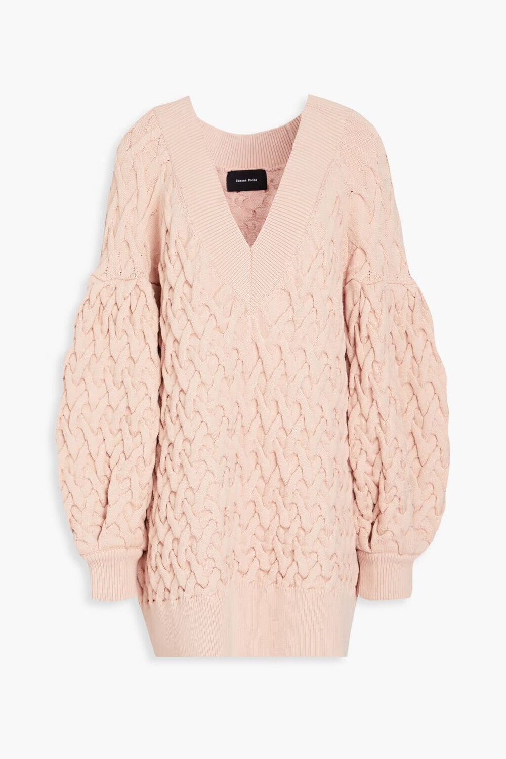

Свитер косой вязки Simone Rocha, пастельно-розовый