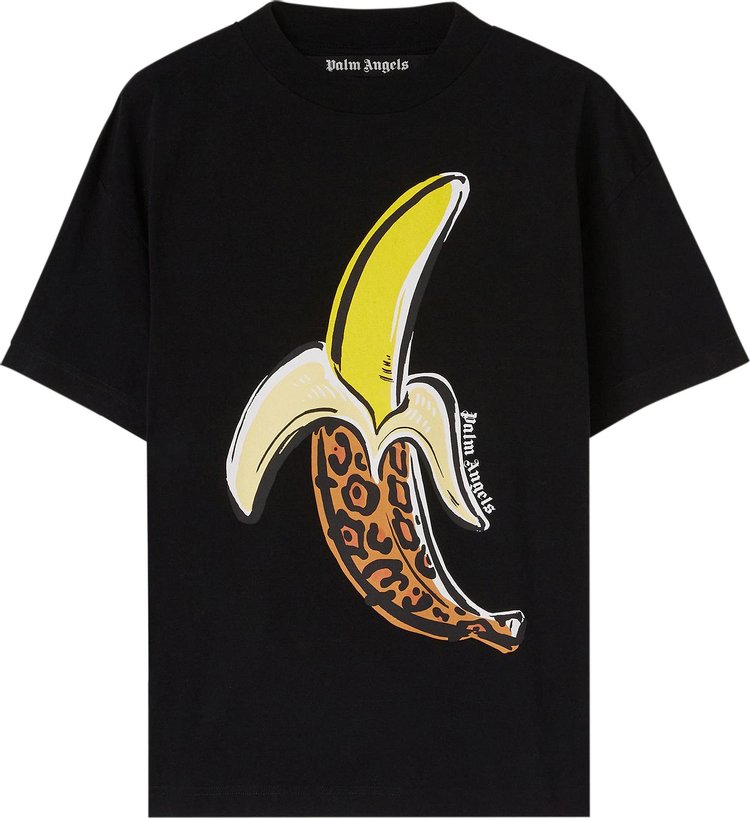 Футболка Palm Angels Banana Classic Tee 'Black/Yellow', черный