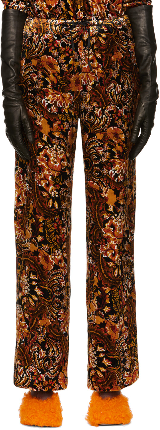 

Оранжевые брюки из вискозы Dries Van Noten
