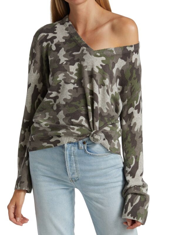 

Камуфляжный Кашемировый Cвитер Design History, olive / camo