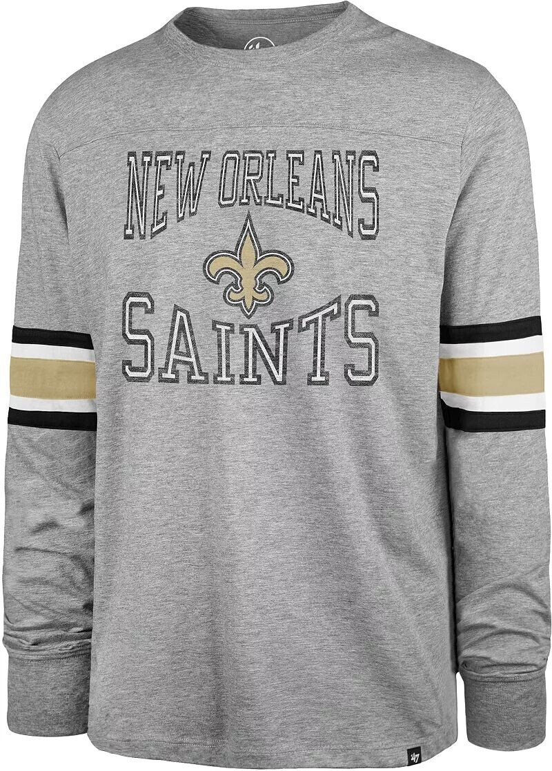 

Мужская серая футболка с длинным рукавом '47 New Orleans Saints Cover 2
