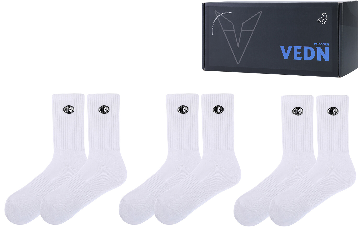 

Носки до колена унисекс VEIDOORN, 4 пары (Джунбэй белые)