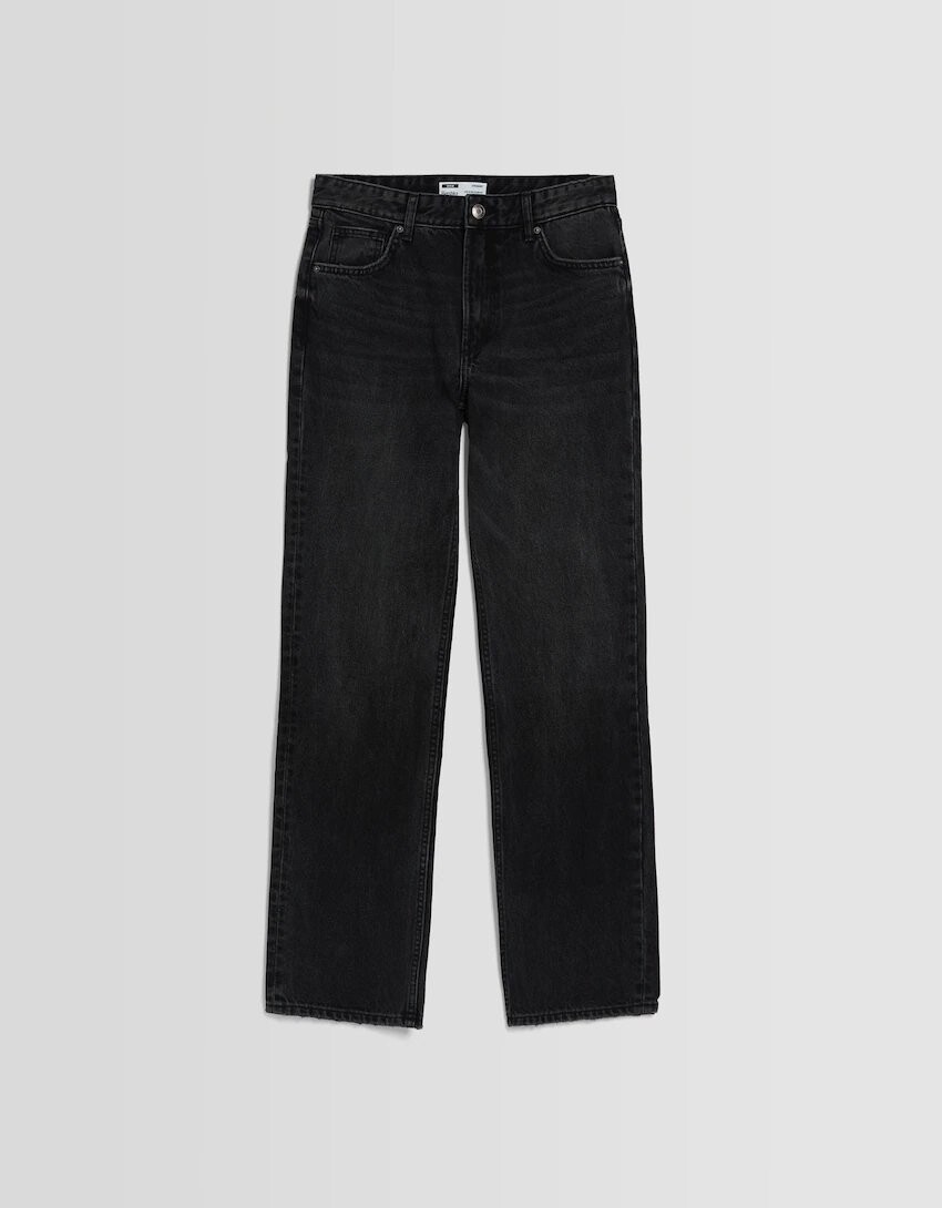 

Джинсы Bershka Straight-fit, чёрный