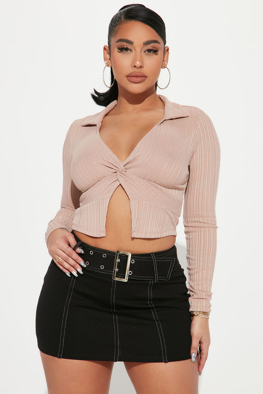 

Топ Fashion Nova HMT56341, серо-коричневый