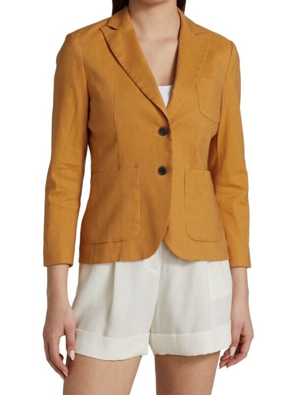 

Однобортный блейзер nancy из смесового льна rag & bone Tan brown