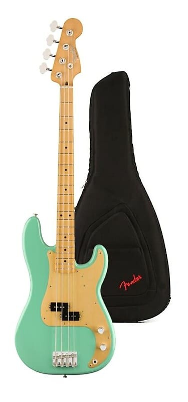 

Fender Vintera Series 50s Precision Bass Seafoam Green Finish, кленовый гриф с Fender Deluxe Gig