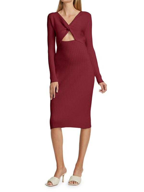 

Трикотажное платье pilar в рубчик Ramy Brook Bordeaux