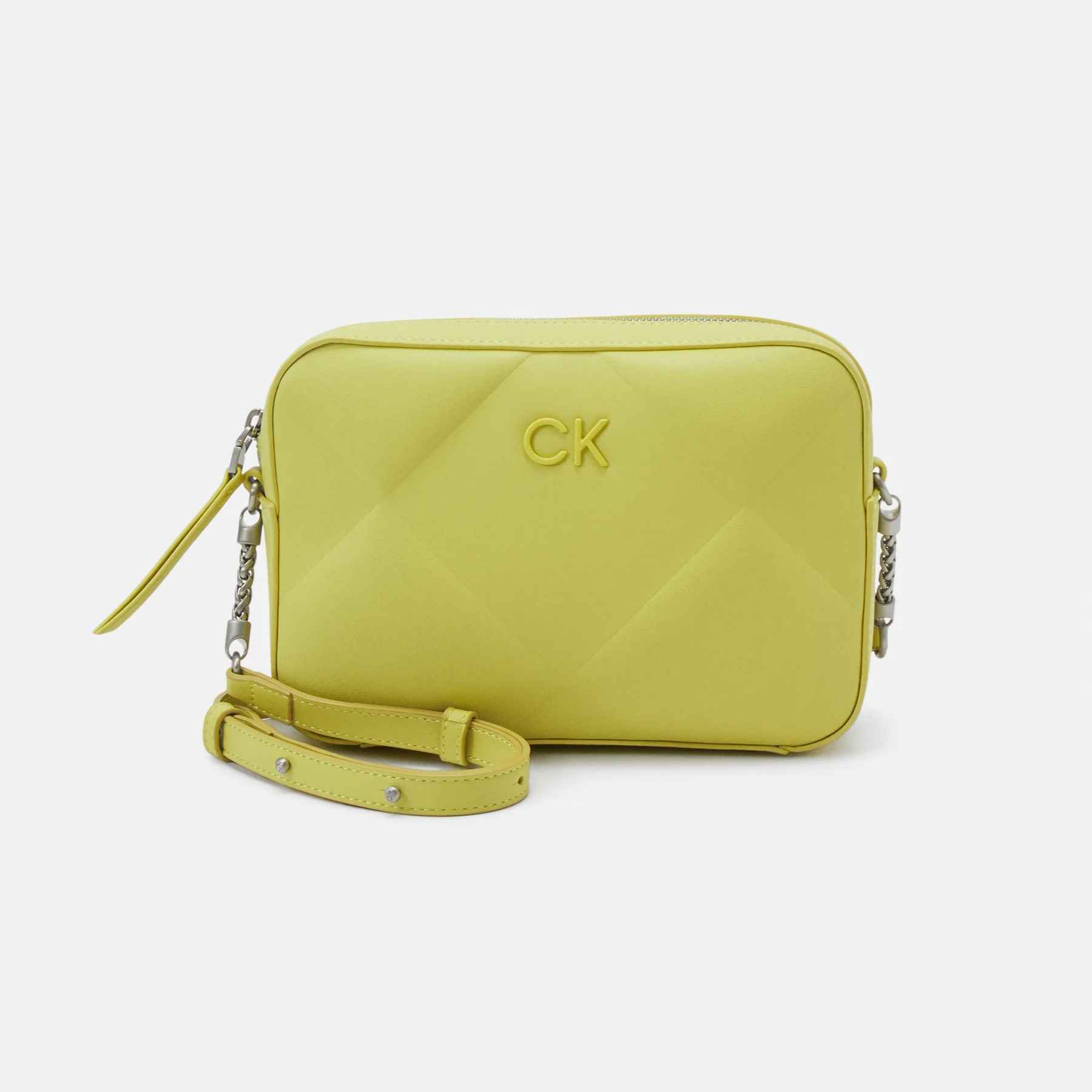 цена Сумка Calvin Klein Re Lock Quilt Camera Bag, бледно-желтый