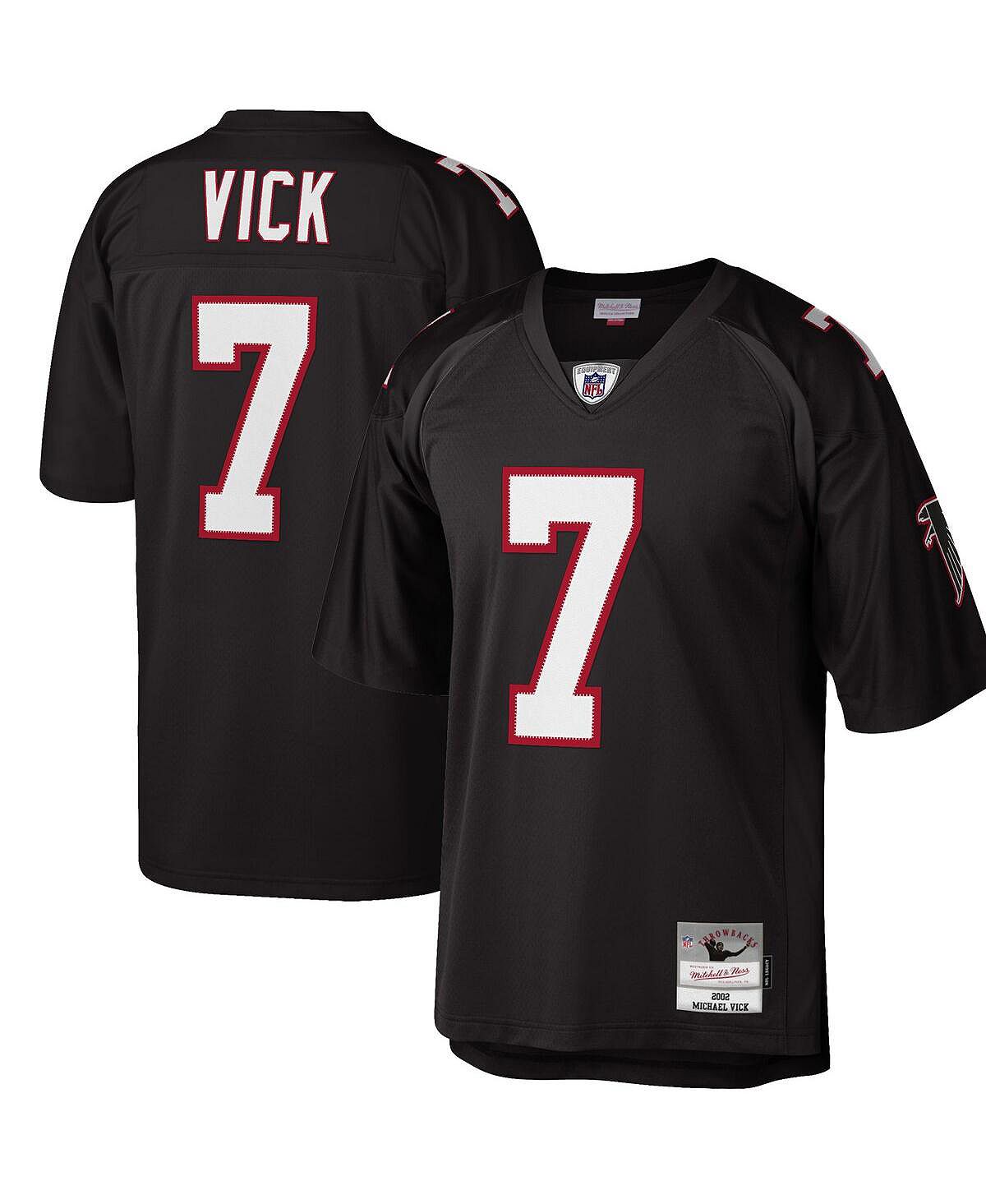 Мужская футболка michael vick black atlanta falcons big and tall 2002, копия игрока на пенсии, джерси Mitchell & Ness, черный