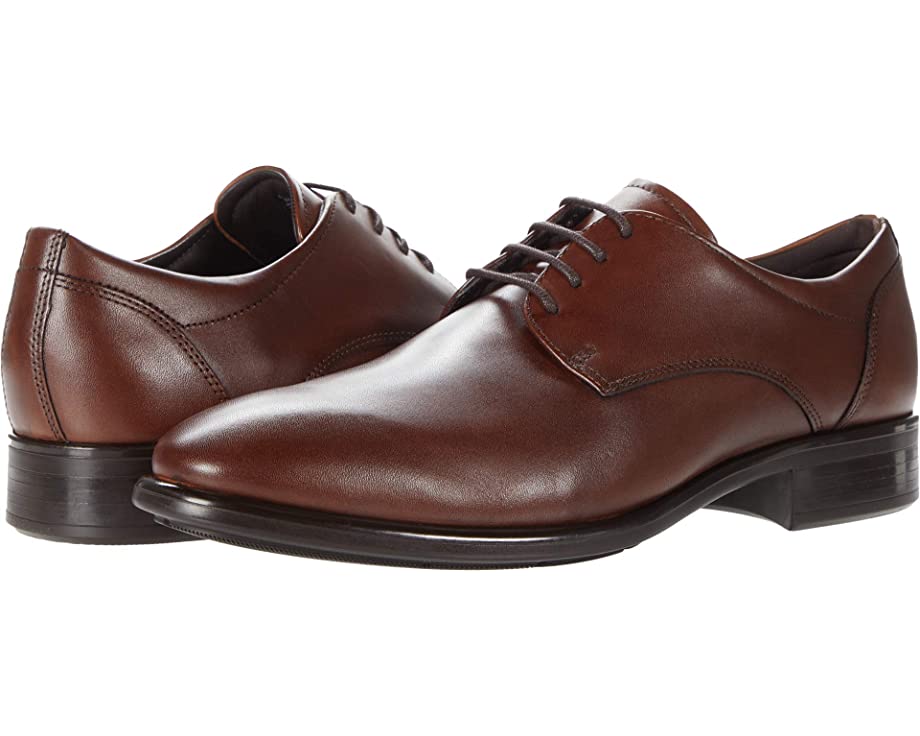 Оксфорды Citytray Plain Toe Tie ECCO, коньяк - фото