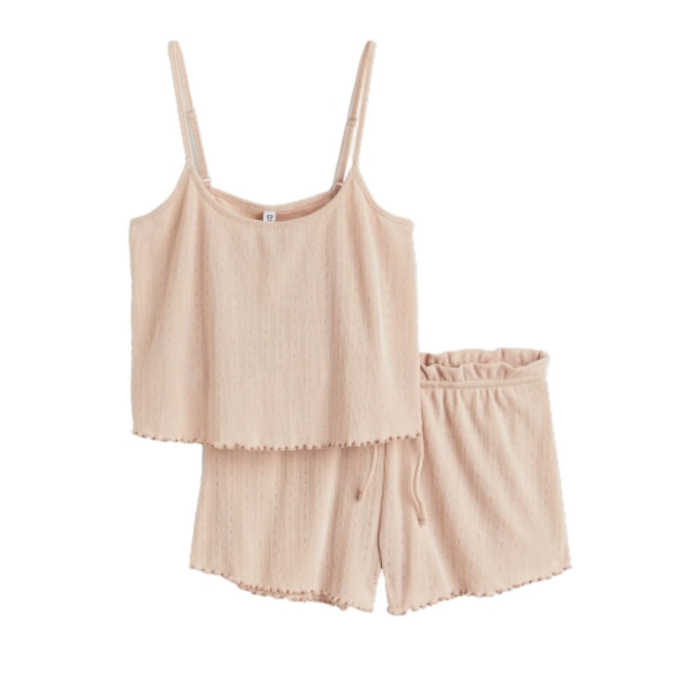 

Пижамный комплект из топа и шорт H&M, бежевый