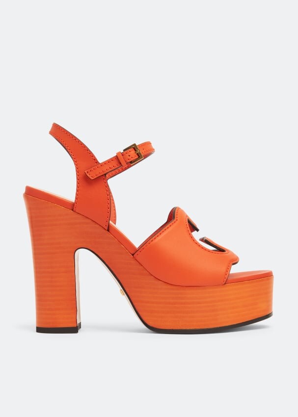 

Сандалии GUCCI Interlocking G cut-out sandals, оранжевый