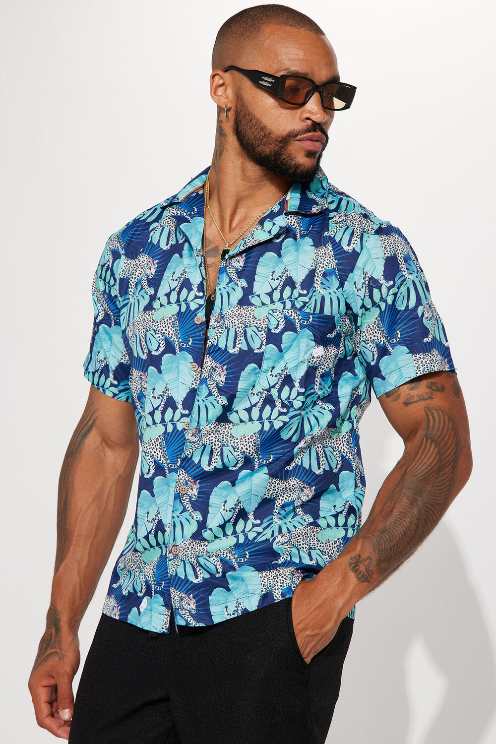

Рубашка Fashion Nova TS07951, бирюзовый
