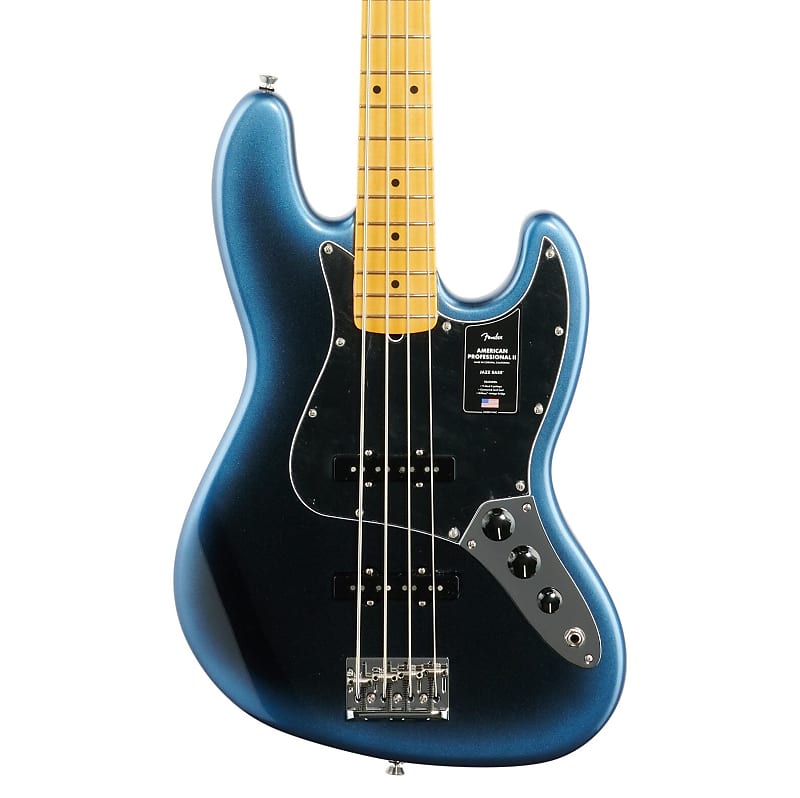 Fender American Pro II Jazz Electric Bass, кленовый гриф (с футляром), Dark Night