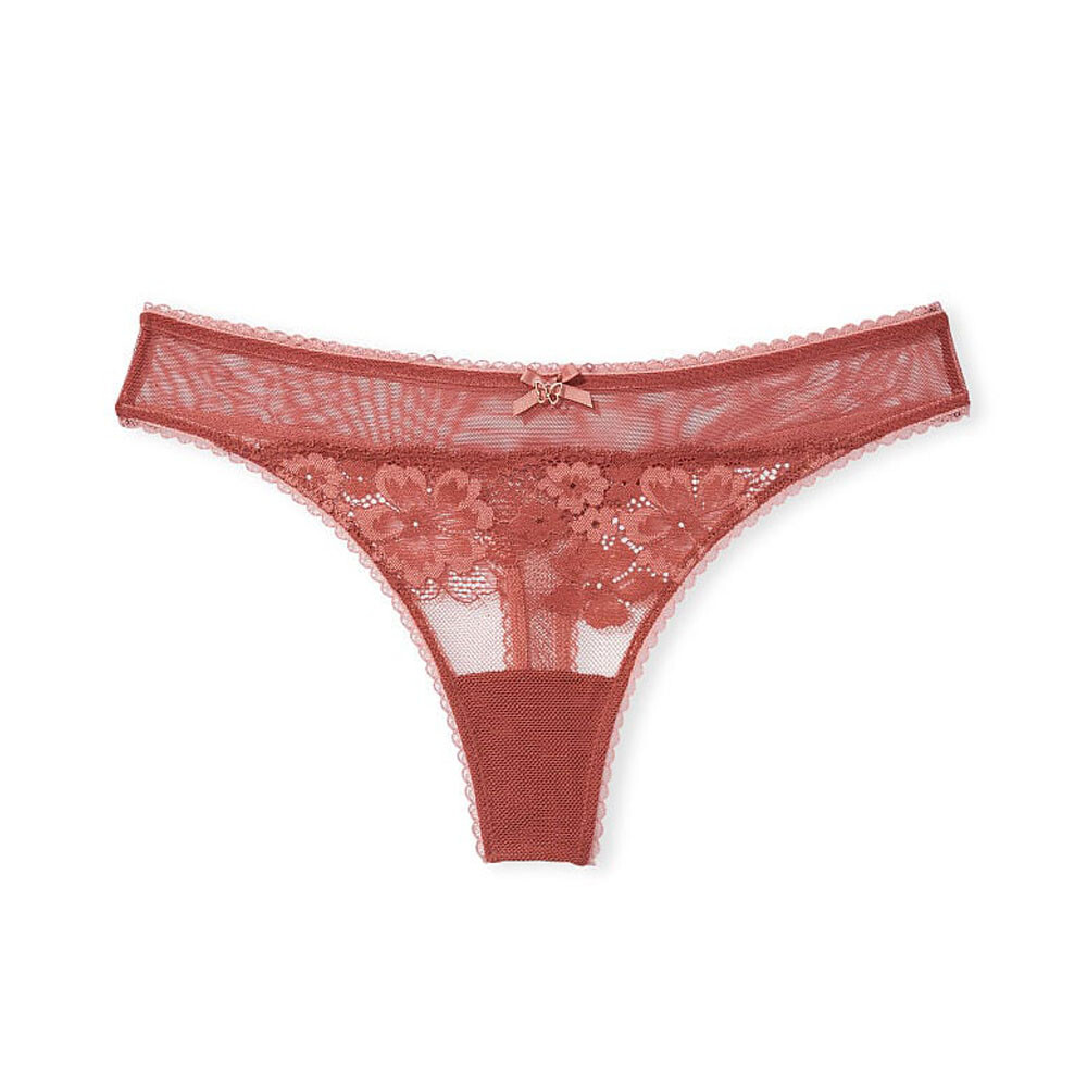 

Стринги Victoria's Secret Body By Victoria Lace-Front Mesh, терракота