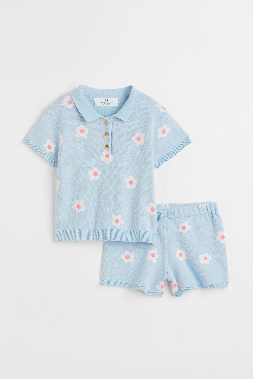 

Комплект из 2 предметов из хлопка H&M Flowers, голубой