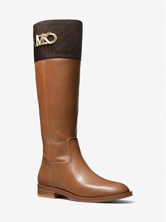 

Кожаные сапоги Michael Michael Kors Parker Logo, бежевый/коричневый