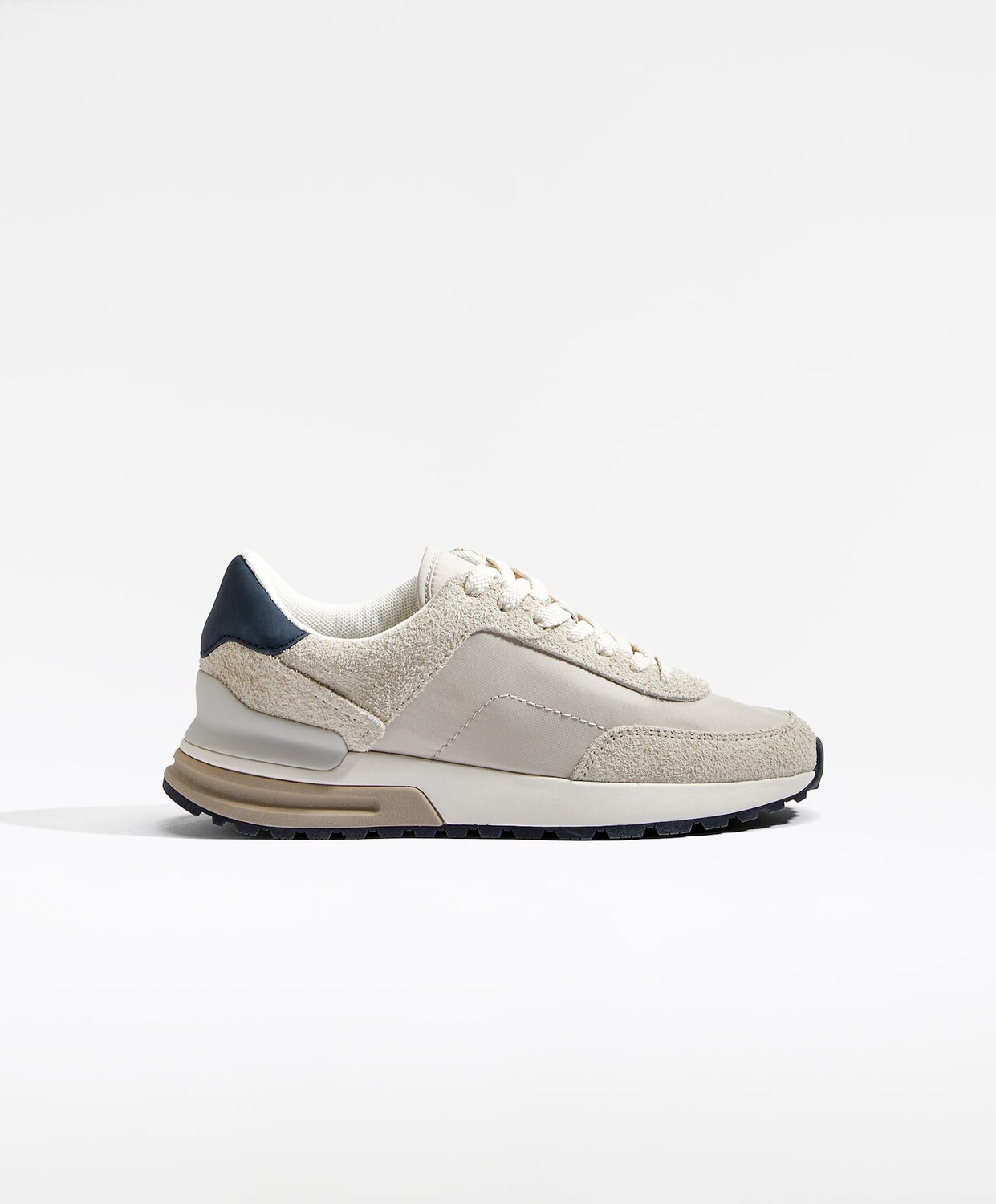 

Кроссовки Oysho Nylon And Split Leather Pieces, бежевый