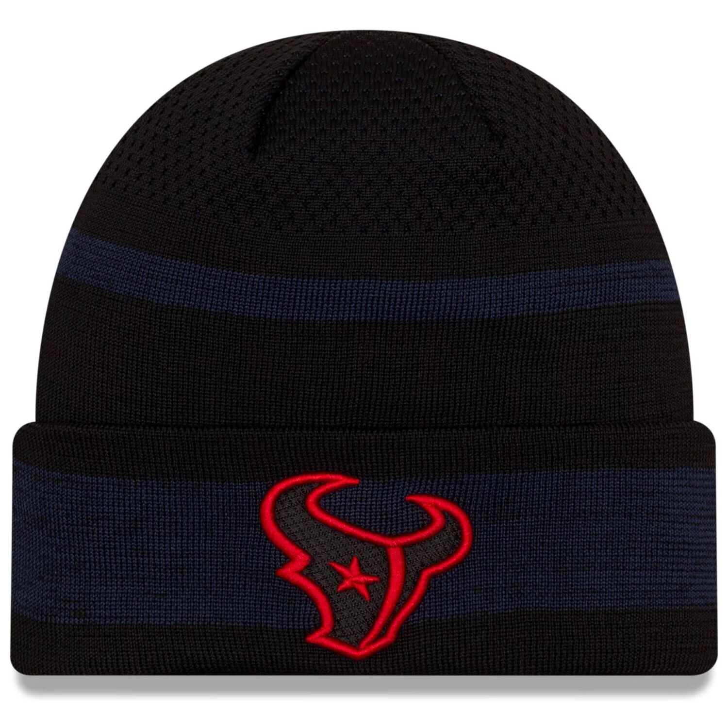 

Мужская черная вязаная шапка New Era Houston Texans 2021 NFL Sideline Tech с манжетами
