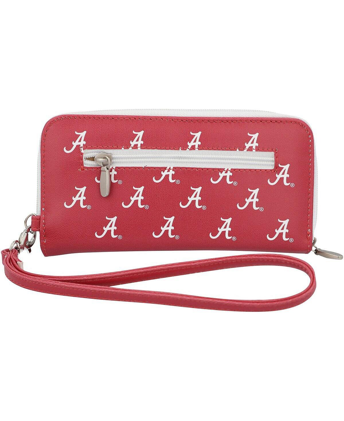 

Женский кошелек Alabama Crimson Tide на молнии вокруг браслета Eagles Wings, красный