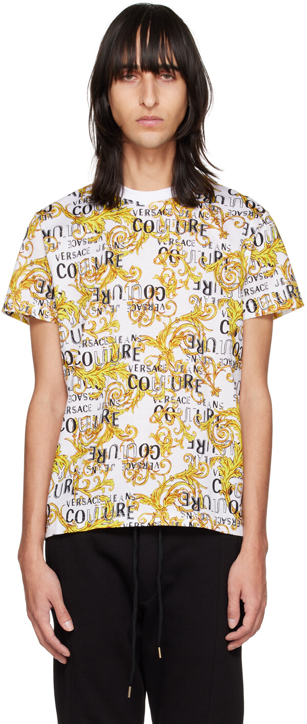 

Белая футболка с рисунком Versace Jeans Couture