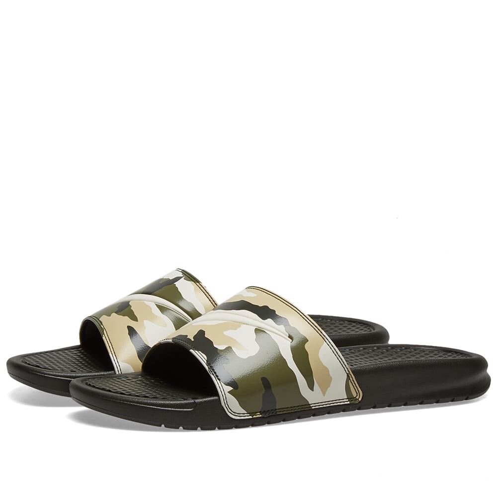 

Шлепанцы Nike Benassi JDI Print, черный/хаки