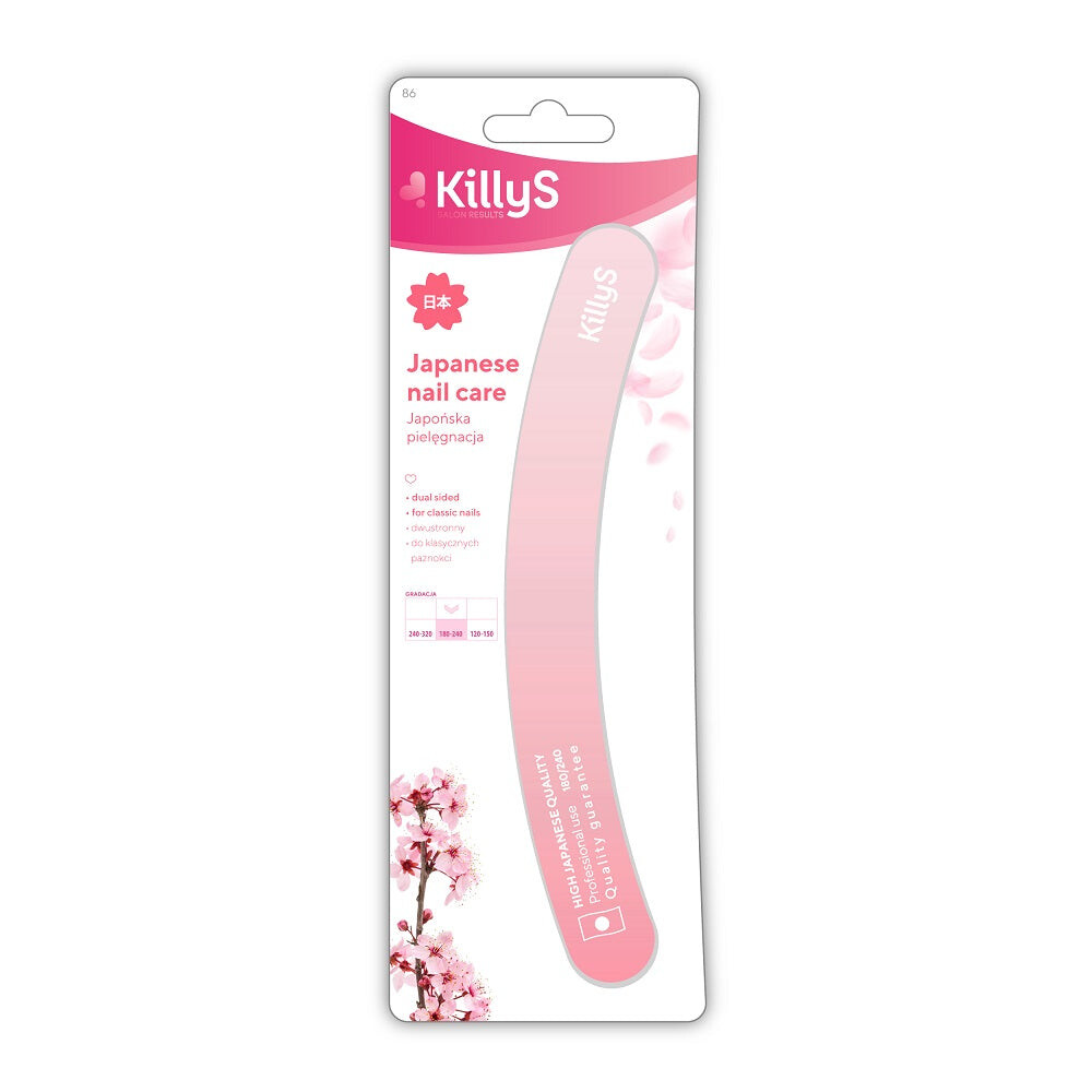 

KillyS Пилочка-банан для ногтей Japanese Nail Care 180/240 Розовая