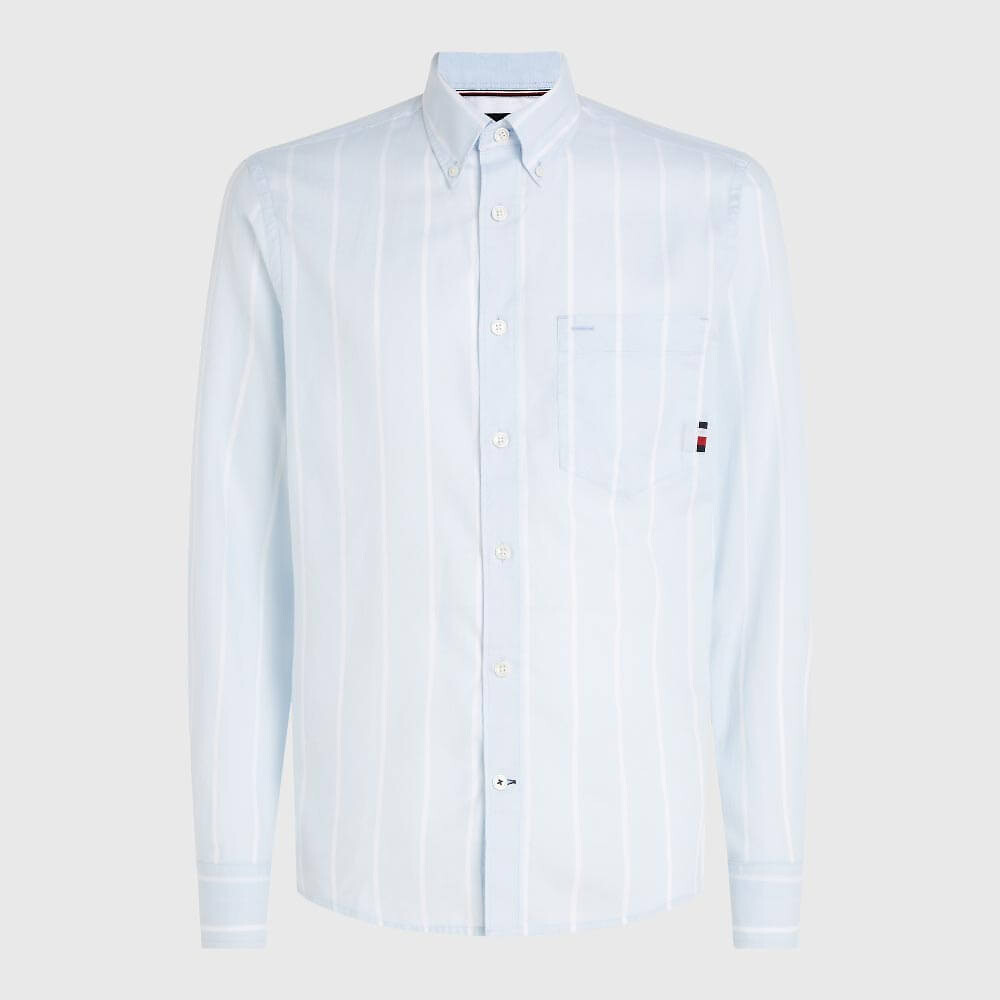 

Рубашка Tommy Hilfiger Regular Fit Stripe Oxfor, белый/голубой