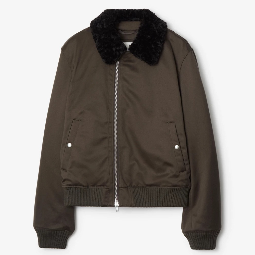 Куртка Burberry Shearling Bomber, темно-коричневый/хаки/черный куртка бомбер pieces