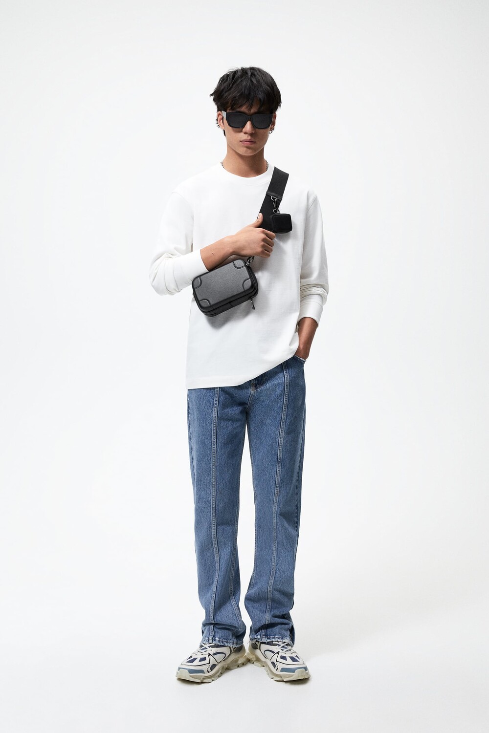

Жесткая сумка mini duo на через плечо ZARA, черный