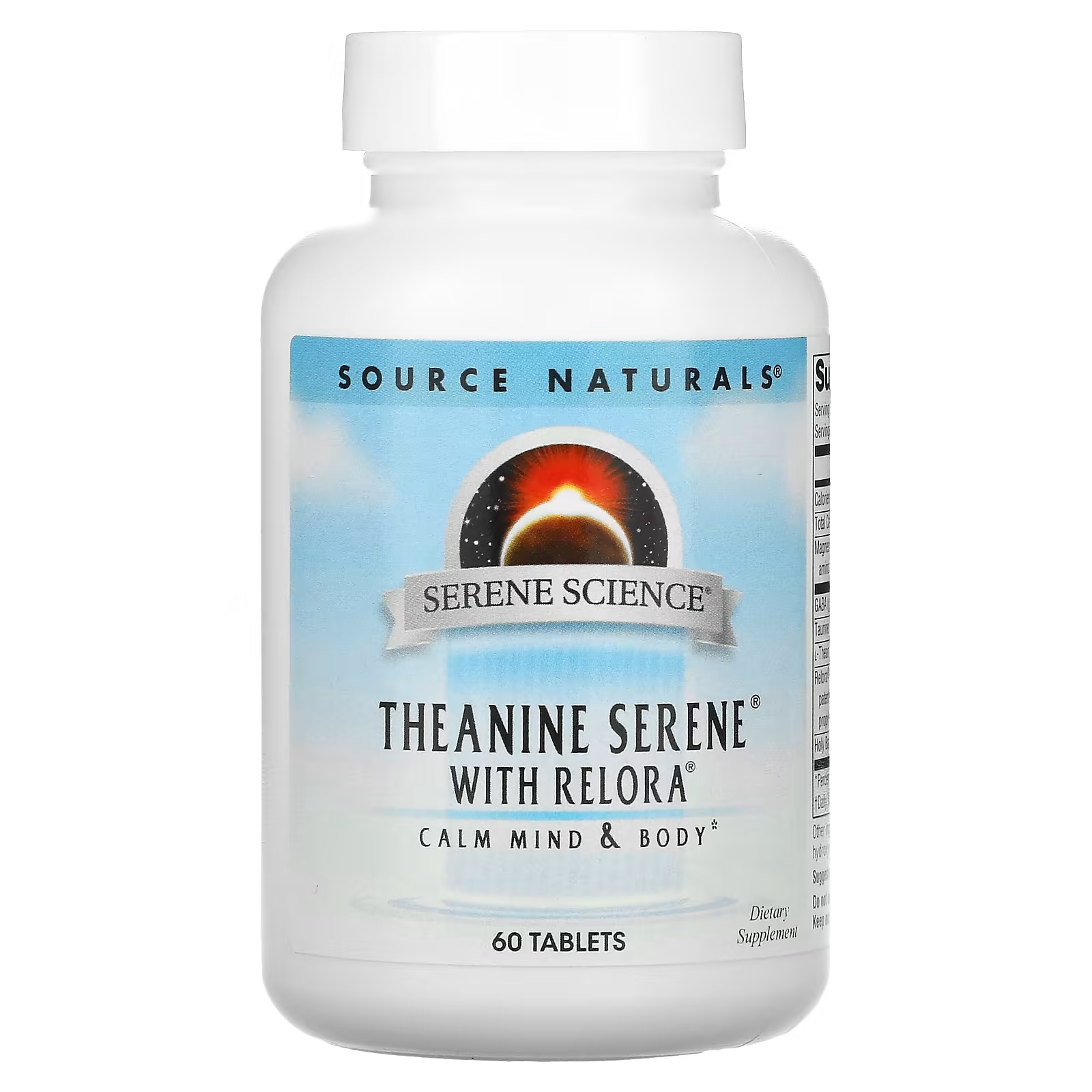 Source Naturals Serene Science Theanine Seren теанин с комплексом Relora, 60 таблеток