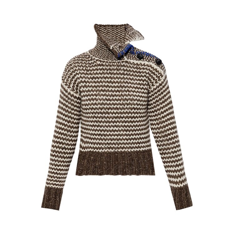 

Свитер Bottega Veneta Zig Zag Knit Sweater 'Milkweed/White', белый