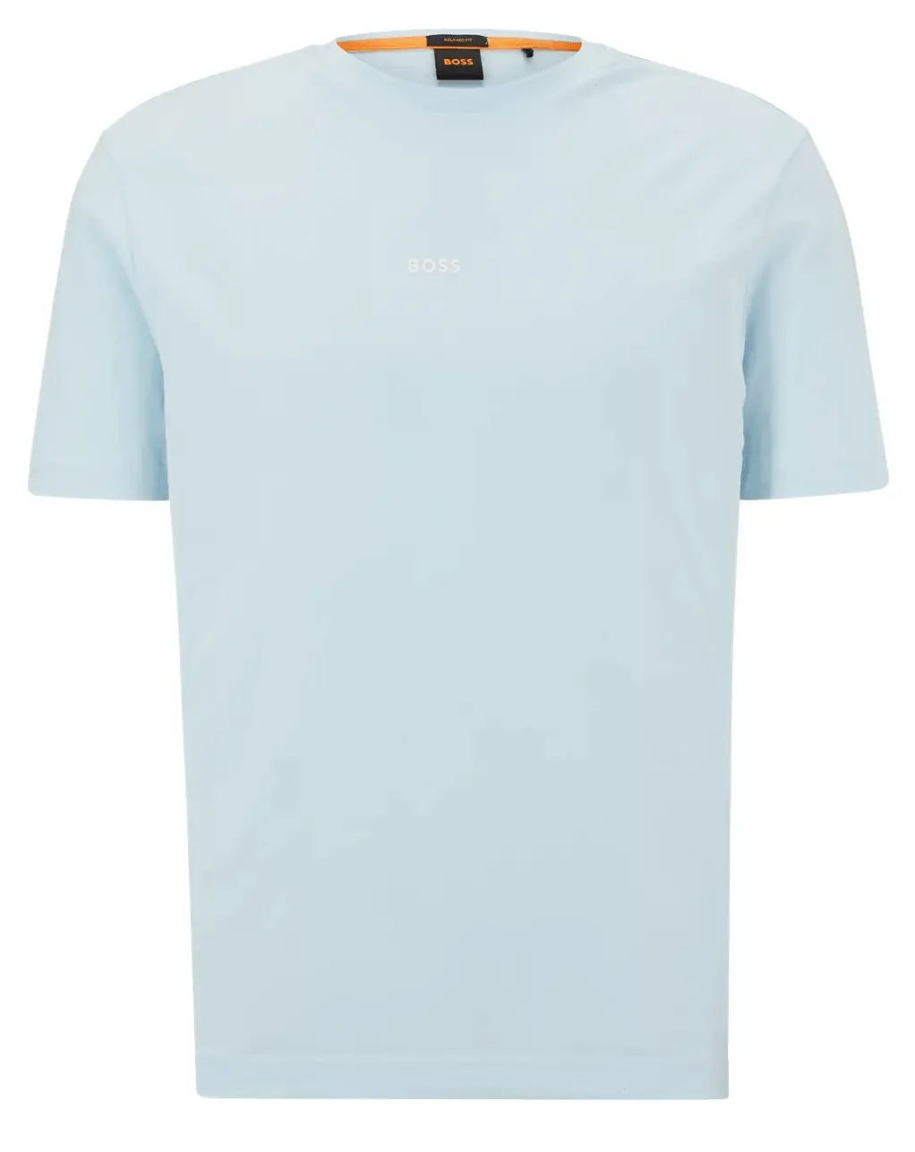 

Футболка Boss Relaxed-fit In Stretch Cotton With Logo Print, светло-голубой