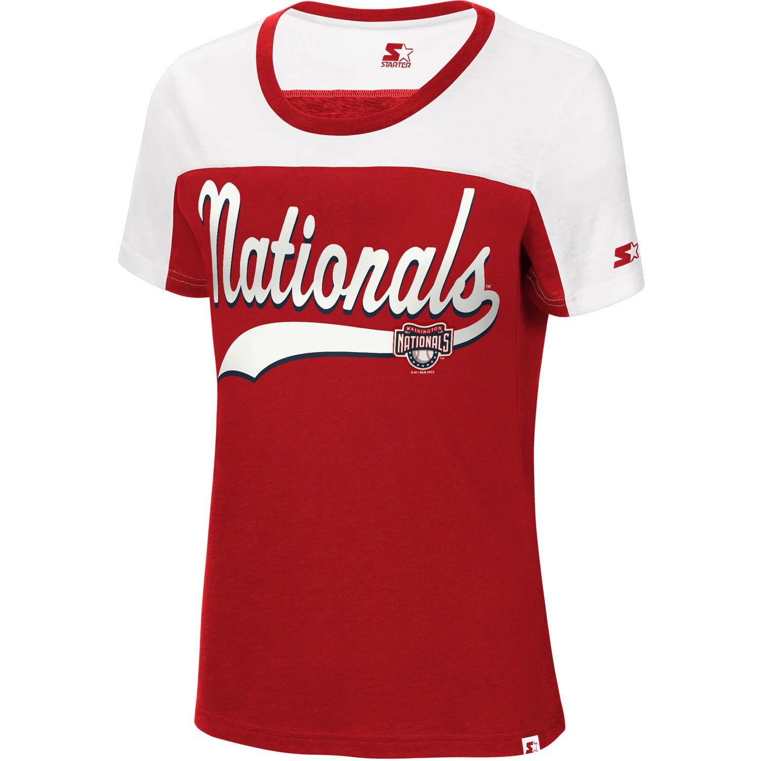 цена Женская стартовая красно-белая футболка Washington Nationals Kick Start Starter