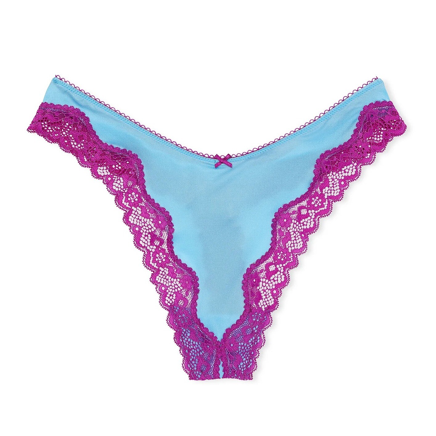 

Трусики-стринги Victoria's Secret Fun & Flirty High-Leg Scoop, голубой/фиолетовый