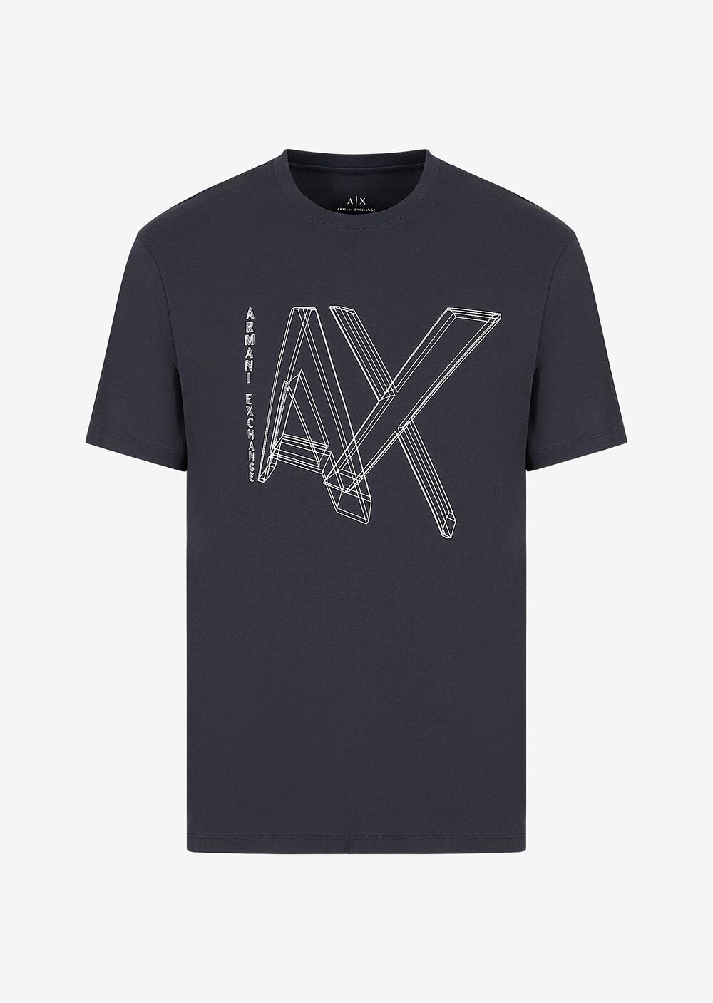 

Футболка классического кроя из хлопкового джерси с логотипом Armani Exchange, синий