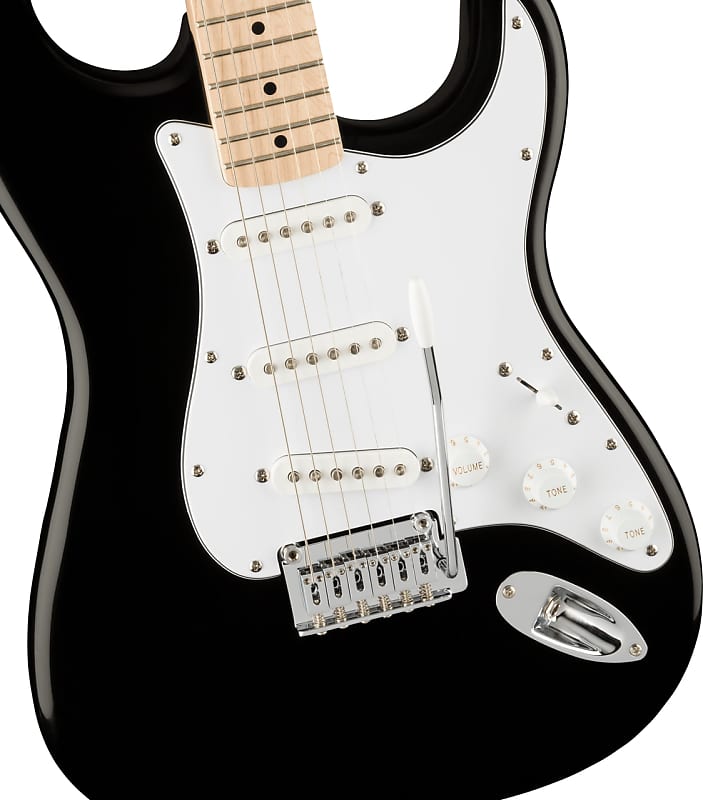 Squier Affinity Series Stratocaster Guitar Накладка на кленовый гриф, белая накладка, черный Fender