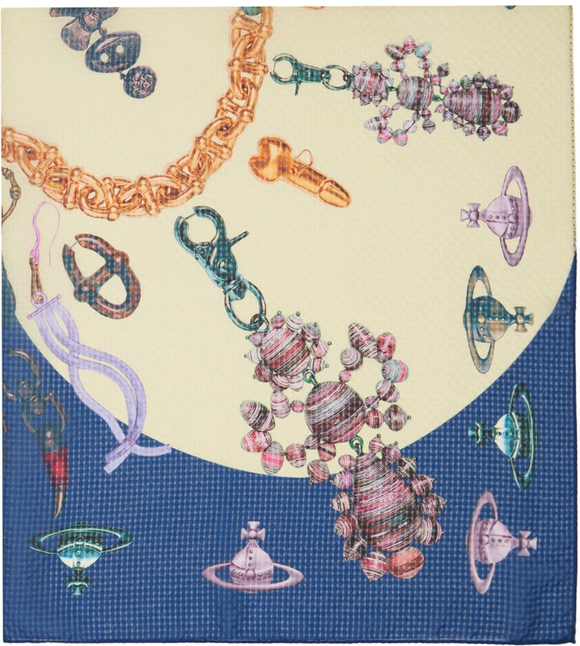 

Сине-бежевый шарф Heart Of Jewels Vivienne Westwood