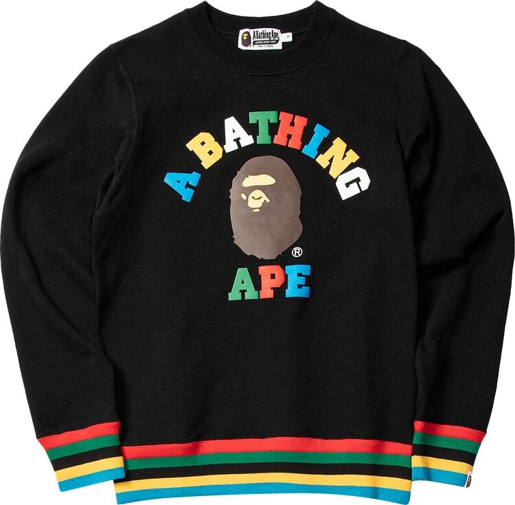 BAPE College Line Rib Crewneck Black