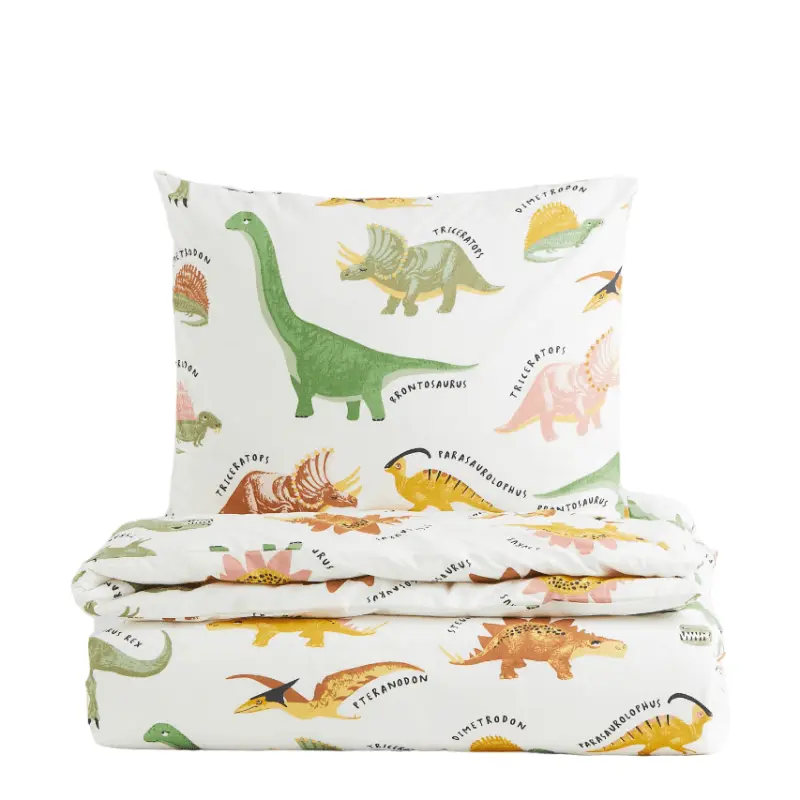 

Комплект односпального постельного белья с рисунком H&M Home, белый/динозавры