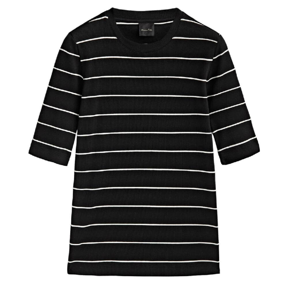

Футболка Massimo Dutti, черный/кремовый