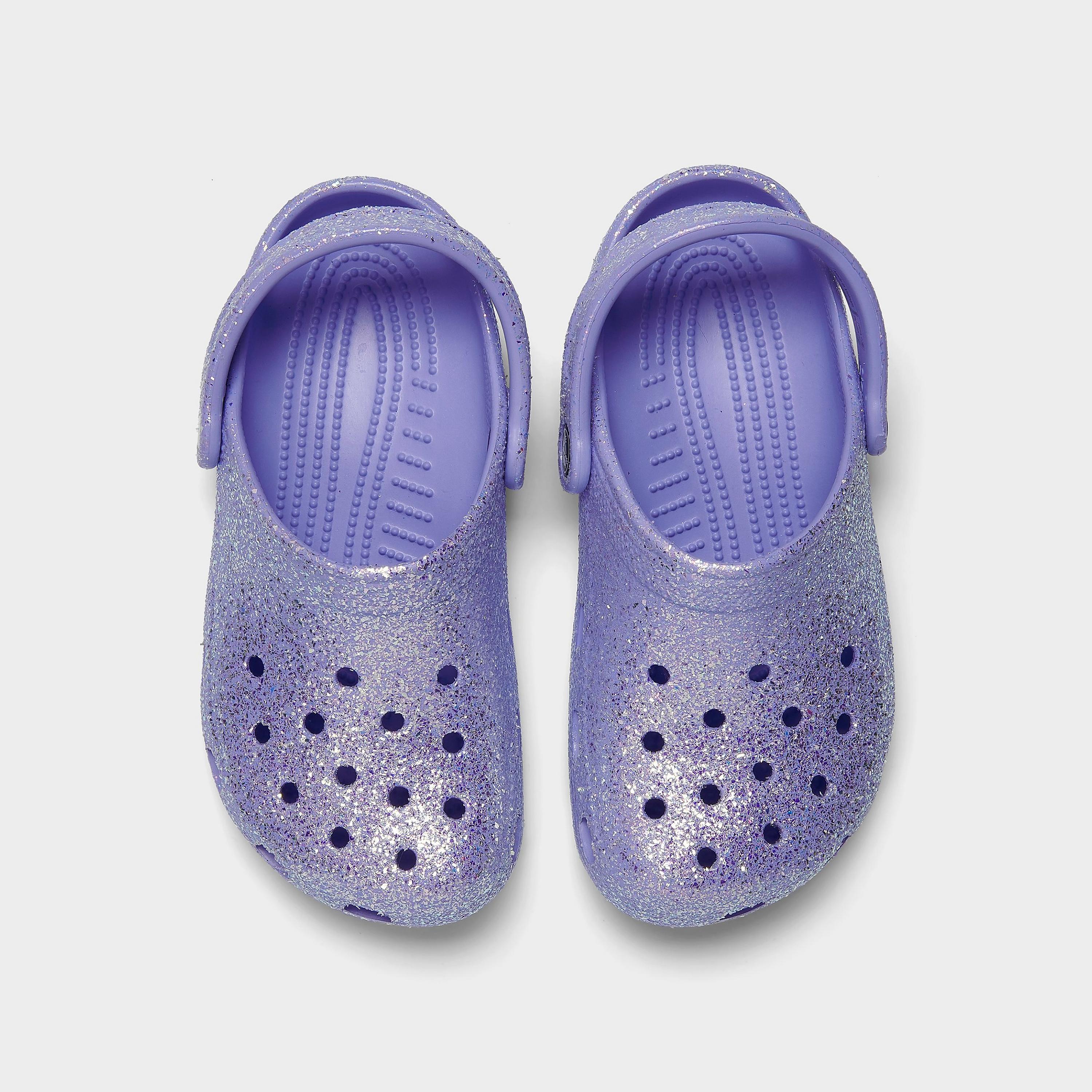 Классические блестящие сабо Crocs для девочек для маленьких детей,  фиолетовый – купить по выгодным ценам с доставкой из-за рубежа через сервис  «CDEK.Shopping»