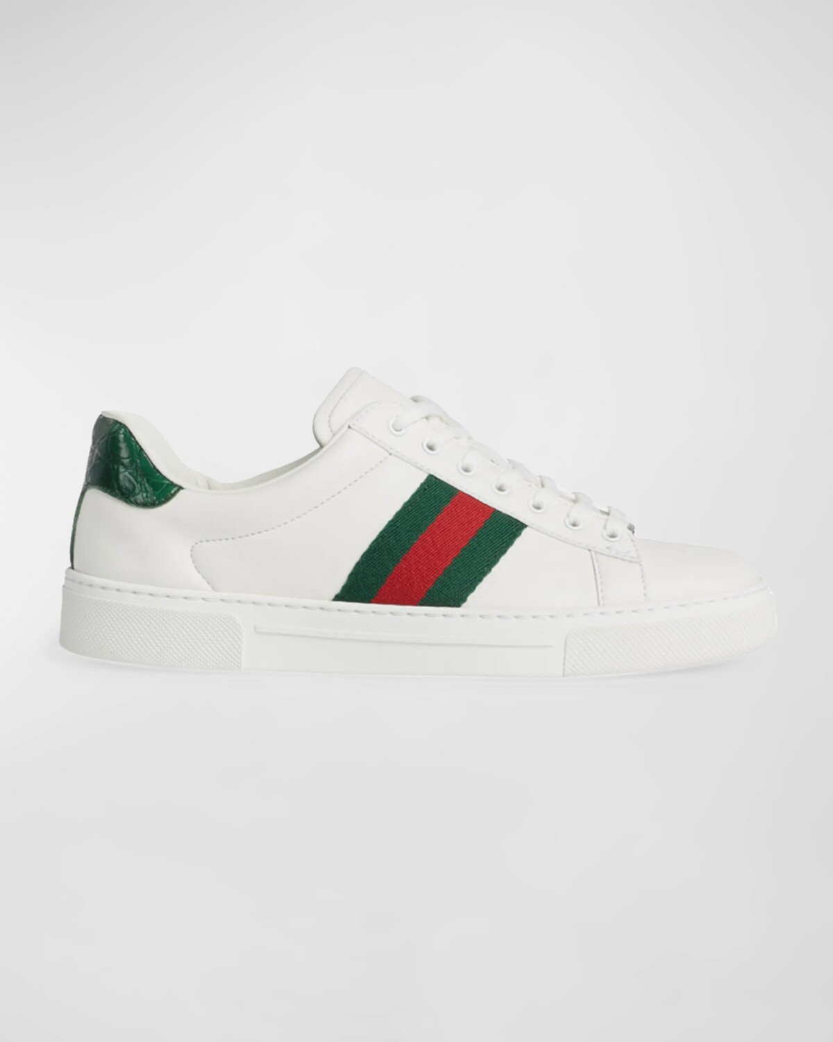 

Кожаные низкие кеды Ace Web Gucci, цвет Bianco