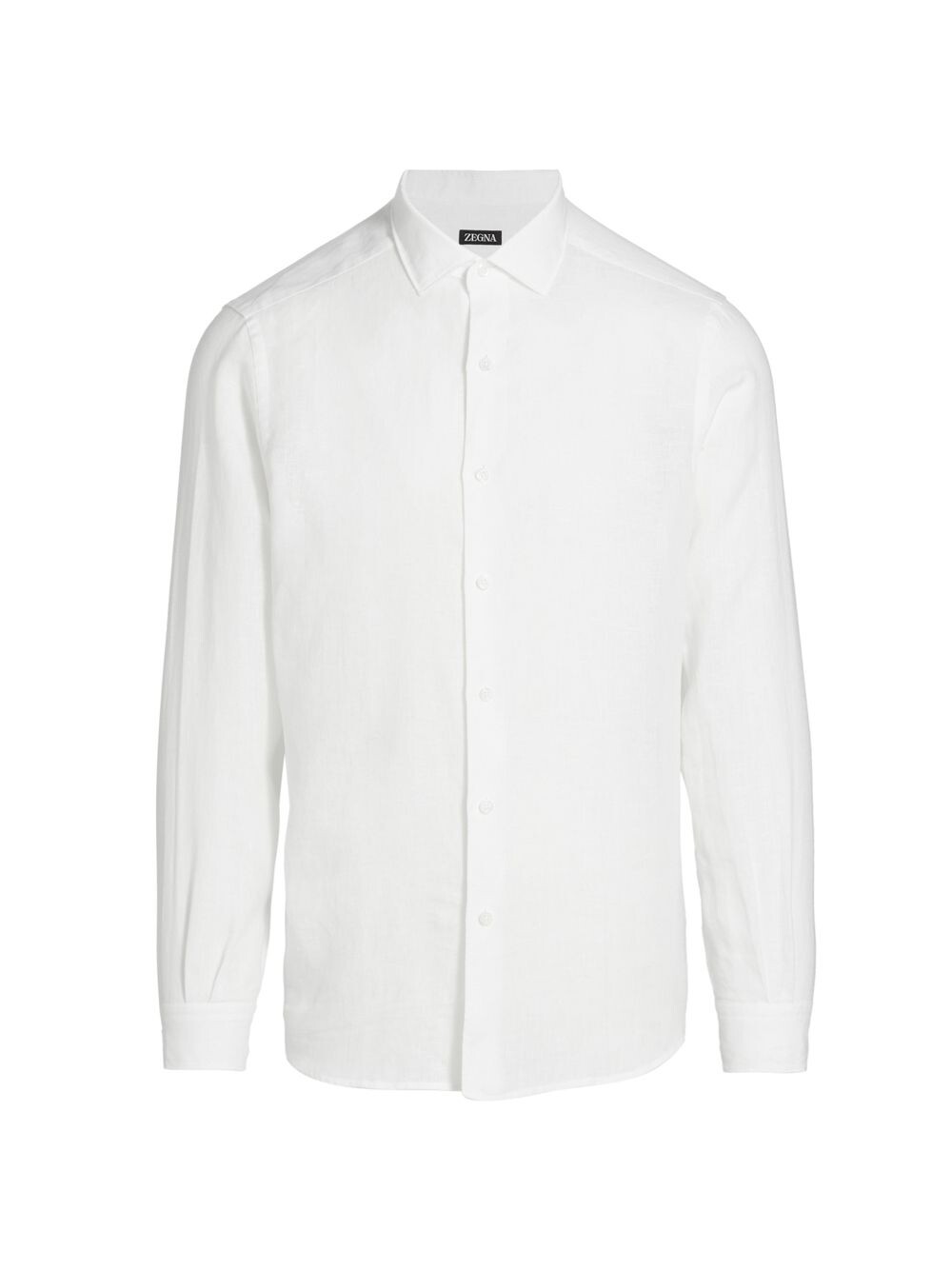 

Льняная спортивная рубашка с эффектом стирки ZEGNA, белый