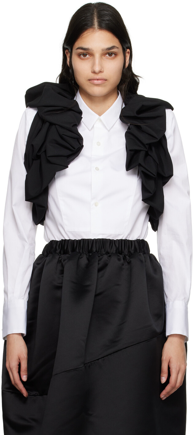 

Черная куртка с рюшами Comme des Garçons, Черный