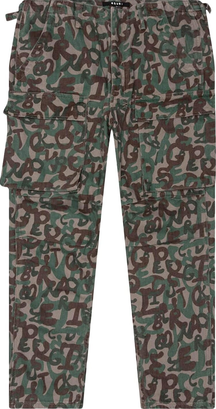 

Брюки Ksubi x HidjiWorld Frequency Cargo Pant 'Camo', зеленый