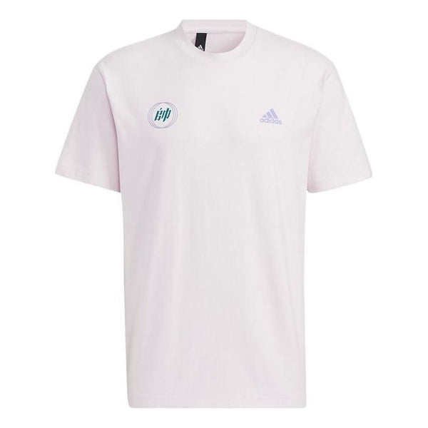 цена Футболка Adidas Solid Color Logo Round Neck Short Sleeve Pink T-Shirt, Розовый