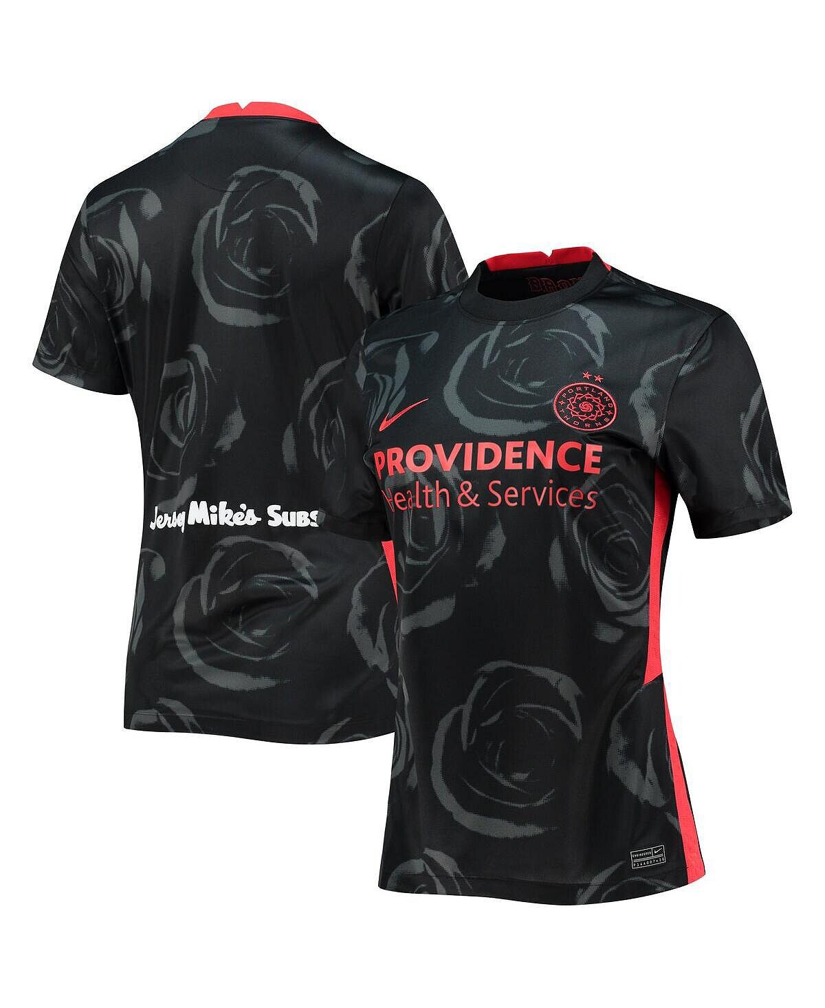 

Женская черная футболка portland thorns fc 2020 home replica stadium jersey Nike, черный