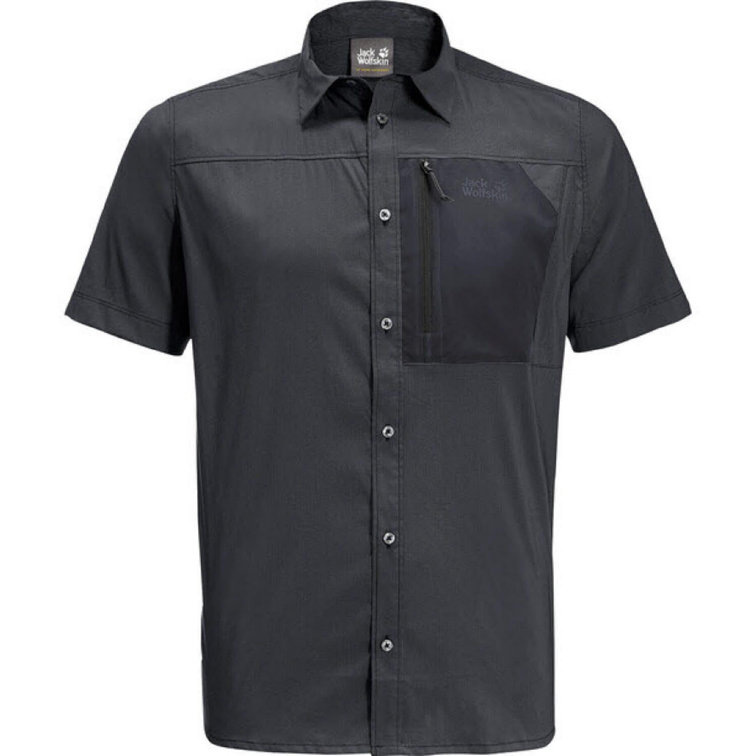 Рубашка Jack Wolfskin Kenovo II S / S с короткими рукавами, черный