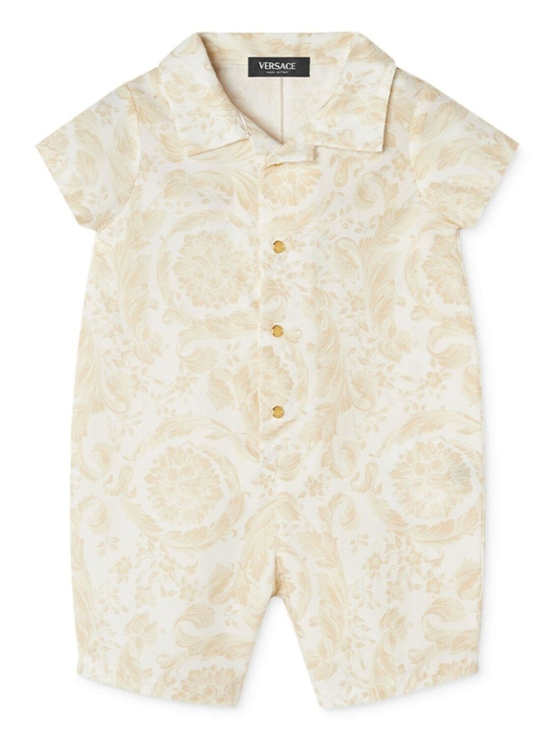 

Комбинезон с принтом Barocco Versace Kids, бежевый